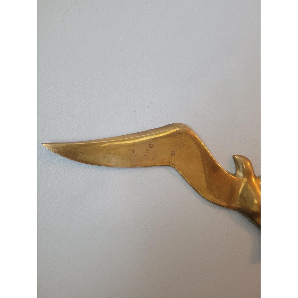 Vintage Brass Flying Seagull Gallery Wall Art Hanging 1970s - Picture 5 of 11